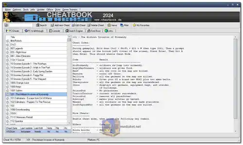 CheatBook-DataBase Screenshot