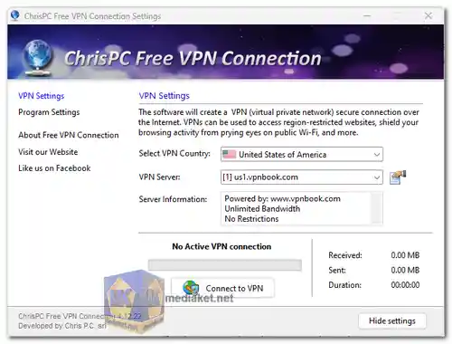 ChrisPC Free VPN Connection screenshot