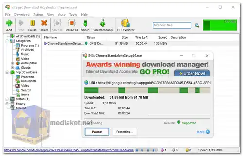 Internet Download Accelerator screenshot