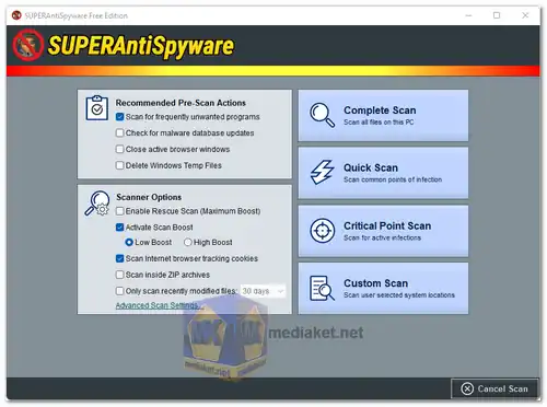 SUPERAntiSpyware screenshot