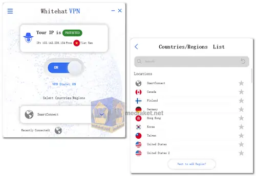 Whitehat VPN screenshot