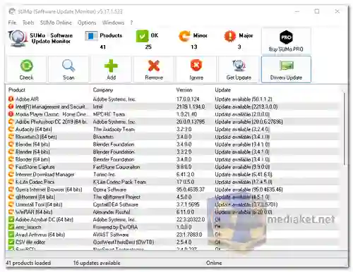SUMo (Software Update Monitor) screenshot